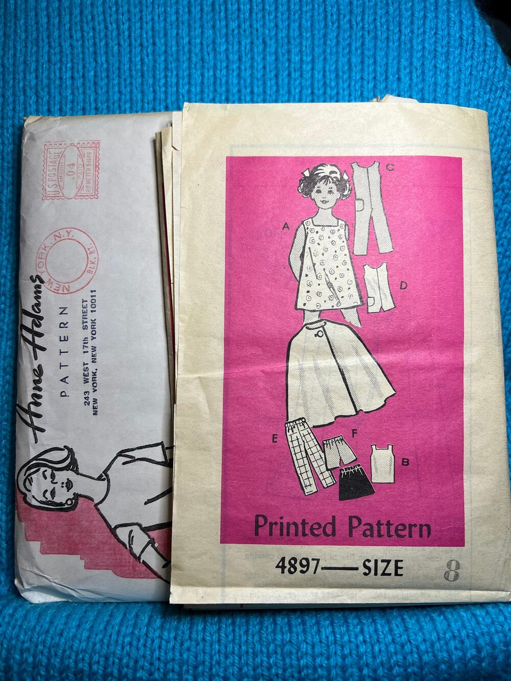 Annie Adams 4897 pattern Girls A line dress overalls pants shorts skirt top cape